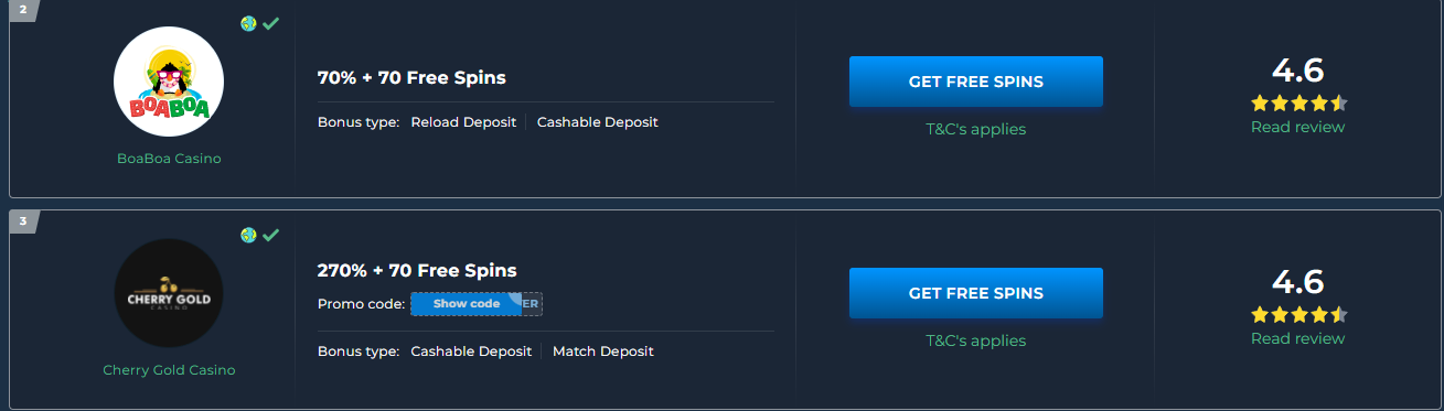 best online casino list